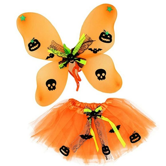 Halloween Fairy Costume Girls Tutu Butterfly Set Wings Ages 5 + Dress Up NWT - Picture 1 of 9
